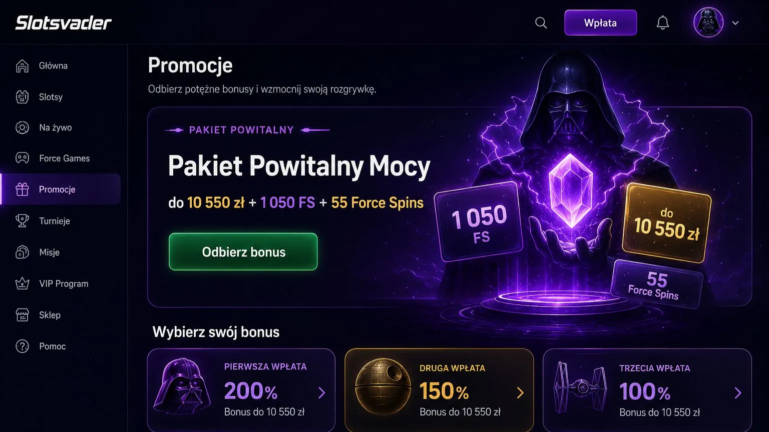 Oferty powitalne dla nowych graczy w Slotsvader Casino